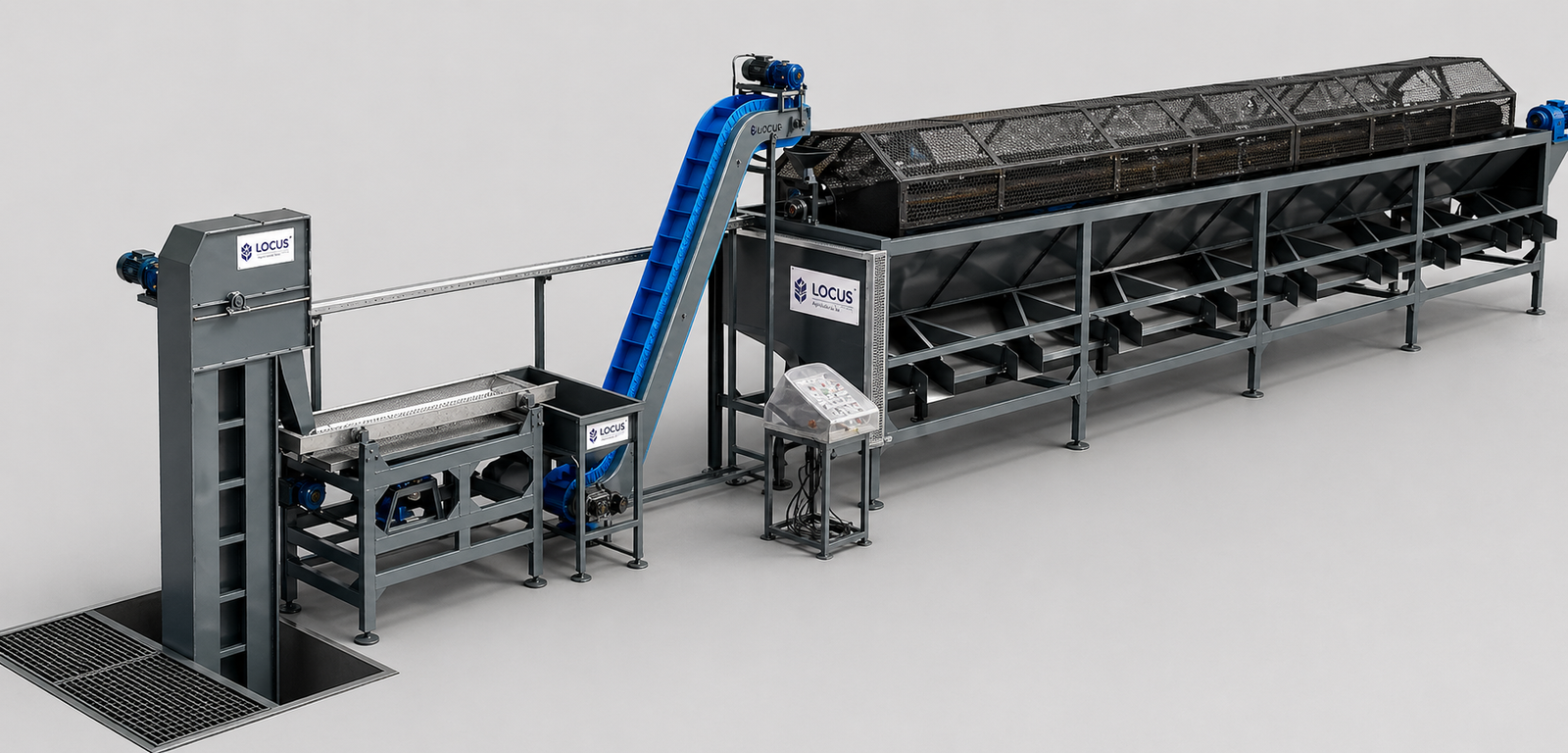 LOCUS raw cashew grader 1500 kg/hr multi-outlet size sorting unit