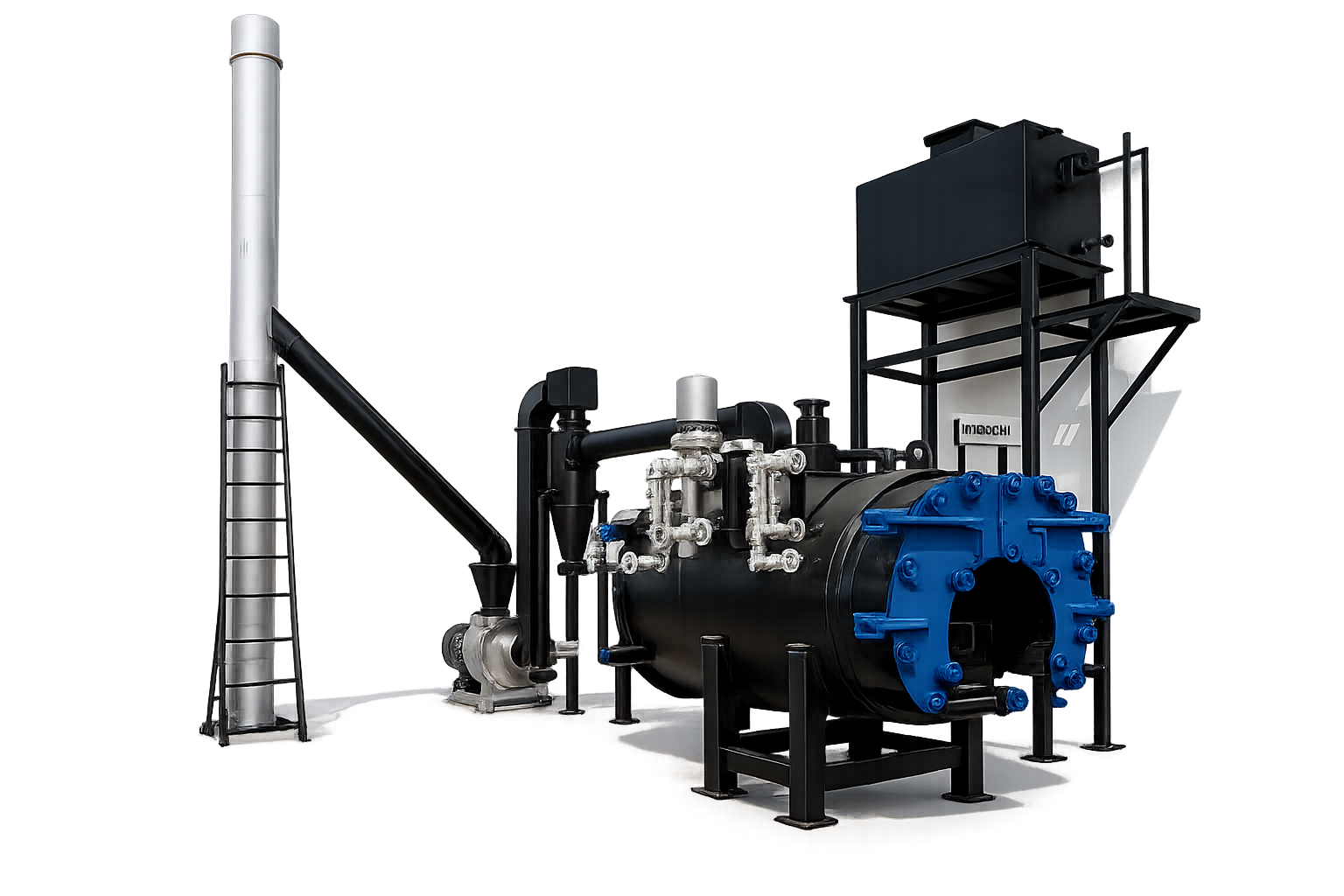 Wood-fired horizontal steam boiler